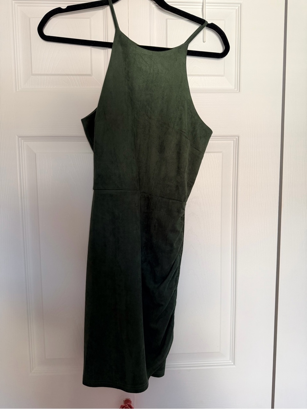 Aqua Olive Green Halter Mini Dress